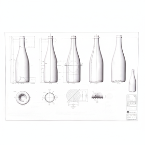 Botella de Alcohol vacía reutilizable elegante transparente de 700ml, vino espumoso para botella de champán, botella de vidrio vacía - Product Image 1