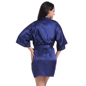 Robe <span class=keywords><strong>en</strong></span> satin pour femmes, peignoir <span class=keywords><strong>court</strong></span> <span class=keywords><strong>en</strong></span> <span class=keywords><strong>soie</strong></span> pour mariée, demoiselles d'honneur, mariage - Product Image 3