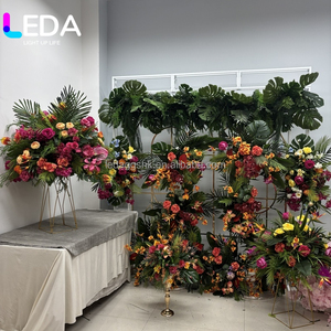LEDA Tropical Style Custom Artificial Flower Arrangement Events Backdrop Arch Stand <b>Wedding</b> <b>Props</b> Decoration - Product Image 6