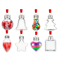 40ml 50ml 80ml 150ml Bouteilles de boisson de jus de fruits en plastique PET recyclable suspendues de Noël en forme de vide pour bricolage