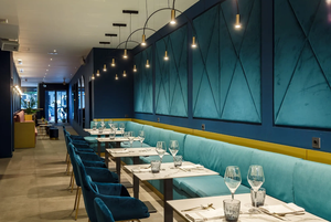 Sillas de estilo moderno para restaurantes y cafeterías, color azul, semicircular, modular, <span class=keywords><strong>vip</strong></span>, para restaurante - Product Image 6