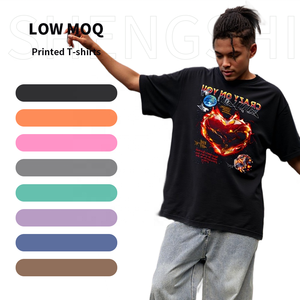 ShengShi Adults's <b>Vintage</b> <b>T</b>-<b>shirt</b> Cotton 320g Stone Wash Retro Regular O-neck Gym Soft With Custom Logo Bulk Tee Bulk for Adults - Product Image 1