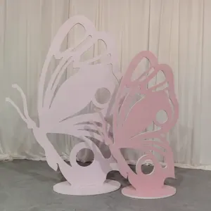 Eventi di lusso fondali a farfalla in acrilico supporto per decorazione di nozze 3D a forma di ali di farfalla fondali in acrilico da parete