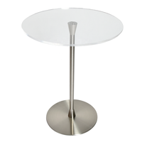 Podium et table d'appoint incurvés en acrylique argenté