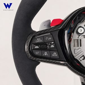 Convient pour <span class=keywords><strong>Toyota</strong></span> <span class=keywords><strong>Supra</strong></span> GR A90 A91 MKV MK5 MK4, également compatible avec BMW Série F et Série G, volant en Alcantara de haute qualité - Product Image 3