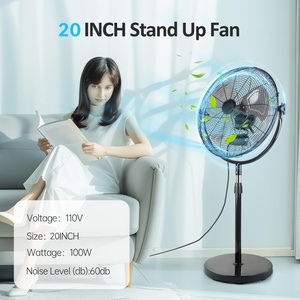 Ventilateur sur pied électrique industriel oscillant réglable, puissant, pour refroidissement, coloris nordique, 16, 18, 20, 24 pouces - Product Image 5