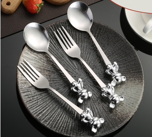 DFU0143 3D Bear Cartoon Christmas Spoon Set Stainless Steel Flatware Set Gift <b>Box</b> Nice 3D Bear Spoon Gift - Product Image 5