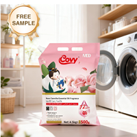 COVY Экологичный одноразовый стиральный порошок в оптовой упаковке 3 кг, 5 кг, длительного действия, с ароматом розы, для белых и цветных тканей