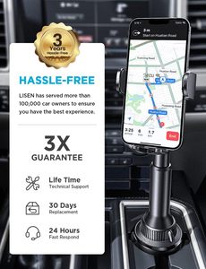 <span class=keywords><strong>Support</strong></span> de téléphone pour porte-gobelet de voiture LISEN avec anti-vibration, bras long réglable à 360° pour camion, SUV, voiturette de golf, iPhone 17, <span class=keywords><strong>Samsung</strong></span> S25 - Product Image 6