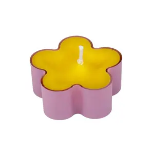 Custom Romantic Decoration Candles Set 15g*12 Colorful Mini Plastic Jar Flower Tealight Scented Candles