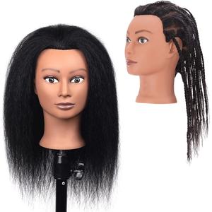 Tête de Mannequin de Cosmétologie de 16 Pouces 100% <span class=keywords><strong>Cheveux</strong></span> Humains Naturels <span class=keywords><strong>avec</strong></span> Support pour Tressage Coiffure Affichage et Pratique de Perruque - Product Image 1
