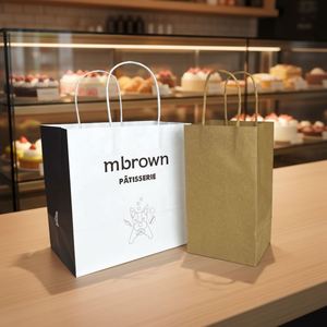 Bolsa de Papel Kraft Impresa Biodegradable y Segura para Alimentos ZJPACK con Logotipo Personalizado - Product Image 1