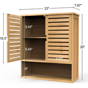 Lz מודל c מודרני ידידותי לסביבה במבוק mdf mdf mdf רב תכליתיים חדר אמבטיה ארון אחסון רהיטים 3 מדפים פשוט - Product Image 2