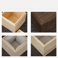 Boîte de rangement en bois de pin avec couvercle coulissant carré simple, boîte cadeau, boîte à thé, collection de porcelaine, emballage en verre