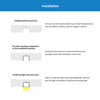 Échantillon Gratuit Bande Lumineuse LED en Alliage d'Aluminium 2015A 27*15MM Anodisée Profil en T Encastré DC 12V pour Éclairage de Meuble
