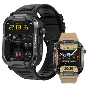 Flyrabbit MK66 açık spor akıllı saat IP68 su geçirmez kan oksijen vücut sıcaklığı Fitness Tracker sağlam Smartwatch erkekler