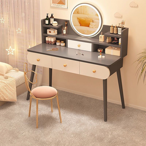 Coiffeuse Nordique Simple et Claire pour Chambre à Coucher avec Miroir LED, Meuble et <span class=keywords><strong>Commode</strong></span> - Product Image 4