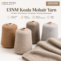 Fil à tricoter doux et extensible en mohair de koala 13NM, 11% laine recyclée, éco-responsable, pour l'hiver, couleur personnalisée, fourniture directe usine