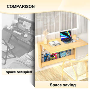 โต๊ะพับติดผนังโต๊ะไม้ติดด้วยเหล็กยึดผนังโต๊ะพับลงสำหรับพื้นที่ขนาดเล็ก - Product Image 5