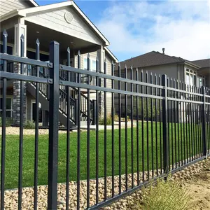 Waterproof 6' Steel Spear Top Ornamental Iron Fence Wrought Iron Fence Panel Steel Metal Fencing