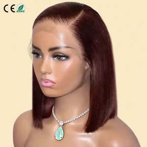 Extensions de cheveux humains vierges lisses vietnamiennes 99J, 100% non traitées, texture naturelle, ondulation droite, devant transparent - Product Image 1