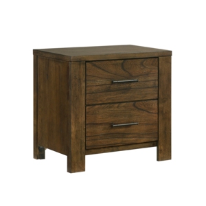<b>Oak</b> Finish Nightstand 2 Drawers Rustic Bedroom Furniture <b>Bedside</b> <b>Cabinet</b> - Product Image 1
