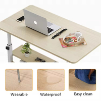 Bureau d'ordinateur de bureau à domicile pour étudiant, en bois, moderne, pas cher, réglable en hauteur, avec support pour ordinateur portable et roulettes