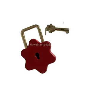 Melhor venda em 2023 Prático Flor em forma Cadeado Travel Case Cadeado Vermelho Cute Home Mini Cadeado