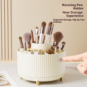 <span class=keywords><strong>Porta</strong></span> pennelli in plastica <span class=keywords><strong>porta</strong></span> pennelli per trucco da tavolo 360 gradi girevole Multi colori Design vari organizzatore per cosmetici - Product Image 2