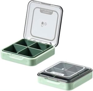 Small Bpa Free Case With 4 Large Compartments to Hold Vitamins Moistureproof Portable <b>Pill</b> <b>Box</b> <b>Organiser</b> for Travel Custom - Product Image 1