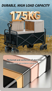 Carrello da Spiaggia con Ruote Larghe, Capacità 150kg, Pieghevole, per Avventure in Sabbia e Fuoristrada - Product Image 6