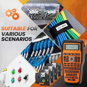 Draagbare labelmarkeringsmachine met tape E1000 Pro <span class=keywords><strong>Handheld</strong></span> labelmaker Krimpkouslabeler voor de bouw QWERTY-toetsenbord - Product Image 2