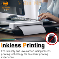 Printer Mini portabel All-in-One pelajar rumah kantor A4 tanpa warna termal cetak foto bebas kesalahan