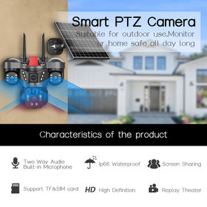Caméra IP 4G <span class=keywords><strong>Solaire</strong></span> 12MP V380 3 Objectifs PTZ IP66 avec Carte SIM, Vision Nocturne Couleur, Suivi Automatique et Réseau Wi-Fi Sans Fil - Product Image 5