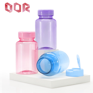 150cc multiple colored Plastic PET Bottles 5 OZ plastic Packaging jar with Flip Cap for Tablets, and Health <b>Supplements</b> - Product Image 6
