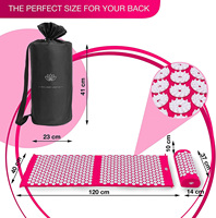 Set de Almohada y Colchoneta de Acupresión de Gran Tamaño, Función de Masaje, Algodón No Tóxico, Plástico con Púas, Yoga, Fitness, Acupuntura Corporal Completa