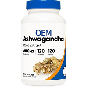 OEM Aşvaganda Vegan GDO'suz Organik Kök Bitkisel Takviye Kapsülleri 800mg 120 Kapsül/Şişe - Product Image 1