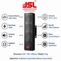 Colonne de sonorisation professionnelle JSL à 4 haut-parleurs pleine gamme, haute intelligibilité, pour le renforcement vocal