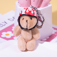 Porte-clés Ours en Peluche JAMELIN avec Casque, Jouets Animaux Mignons, Pendentif Sac à Dos, Cadeau Promotionnel