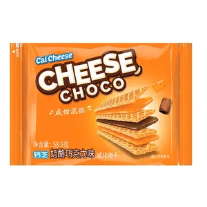 Exotic snacks Sweet Cheese chocolate Wafer Cookies 58.5g Premium Crispy Wafers with Sweet Cream Cheese Filling