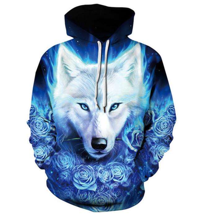 Hot 3D Wolf Printed Hoodies for New Style Animal Printing Hoodie