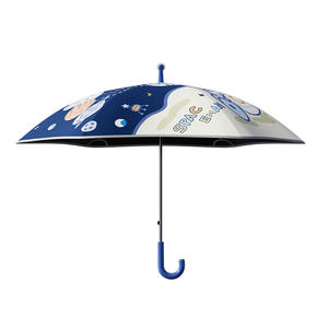 Paraguas de doble uso de gran tamaño para niños, esquinas redondeadas, ruedas, revestimiento negro antipinchazos, Protector de lluvia y sol, lindo gato, perro, seda - Product Image 2