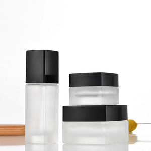 Tarro de Vidrio Esmerilado de 20g 50g, Frascos Cuadrados de Vidrio Grueso con Tapa <span class=keywords><strong>para</strong></span> Aceite, Bálsamo Labial, Cera y Cosméticos - Product Image 1