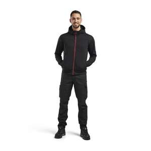 BLAKLADER - 336325269956XS Sweat à capuche avec fermeture éclair complète Noir/Rouge-EAN 7330509564707 WORK HOODIES - Product Image 3