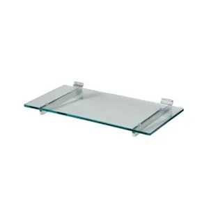 Kainice Customized MDF Slat Wall Panel Shelf Brackets Tempered Safety Glass Panel Glass Shelf For Slatwall Panel