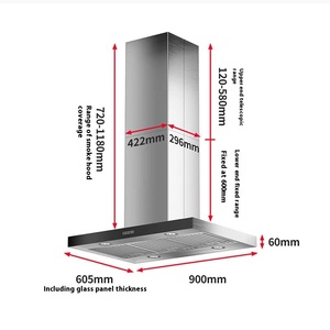 <span class=keywords><strong>Cappa</strong></span> aspirante elettrica a isola in stile europeo, installazione a soffitto, ideale per ville, case o bar - Product Image 5