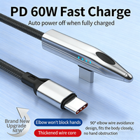 Câble de charge universel en nylon coudé à 90 degrés 60W PD Charge rapide pour iPhone & MacBook 240W Max pour ordinateurs portables - Type C vers C