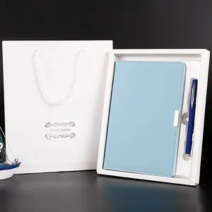 Custom Dagboek Luxe Pu Lederen A5 Notebook Geschenkdoos Set Zakelijke Stationaire Geschenkset Met Pen