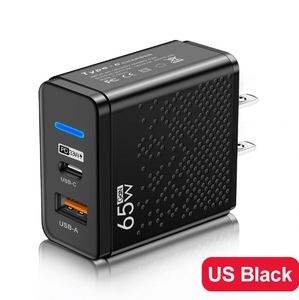 Cargador de Teléfono Móvil LED USB+PD Tipo-C, Cargador de Carga Rápida Multi-Puerto para Viajes en EE. UU., Reino Unido y la UE - Product Image 1