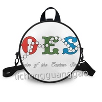 Sac à bandoulière rond portable au design exquis avec imprimé lettres grecques pour sororités, idéal comme cadeau pour les femmes de sororité